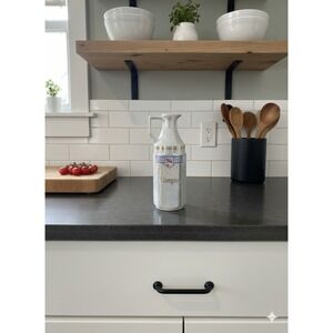 White Block Vinegar Cruet Germany Iridescent Ceramic Bottle